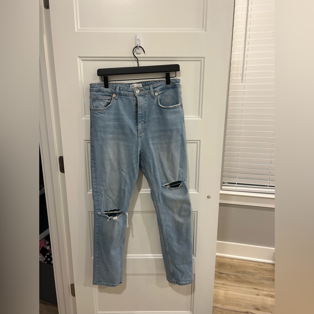 Zara Blue Ripped Jeans